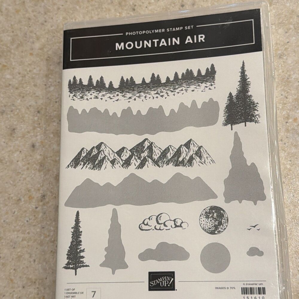 Stampin Up MOUNTAIN AIR Landscape Nature Rubber Stamps